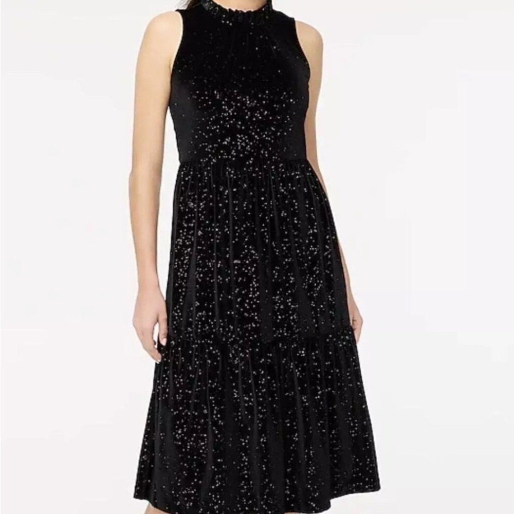 NWT J.Crew Black Velvet Gold Sparkle